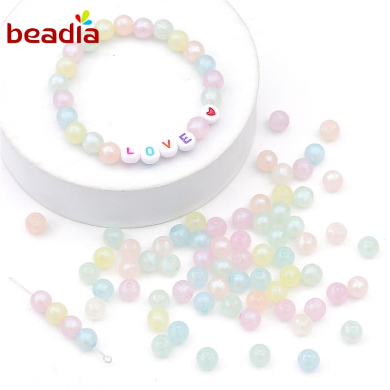 Ảnh BEADIA Hạt xỏ lỗ Beadia bằng acrylic 6mm thời trang làm trang sức thủ công DIY 1