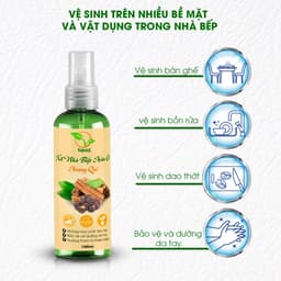 Thumbnail Nước lau bếp hữu cơ bồ hòn tinh dầu quế chai 100ml-300ml-500ml, làm sạch, khử mùi, khử khuẩn dụng cụ, bếp từ, bếp ga... 3