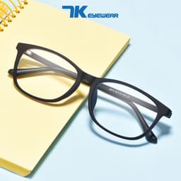 Thumbnail Gọng kính cận nam nữ mắt chữ nhật màu đen nhựa dẻo 7K0873 tròng kính 0 độ giả cận chống ánh sáng xanh, tia UV 3
