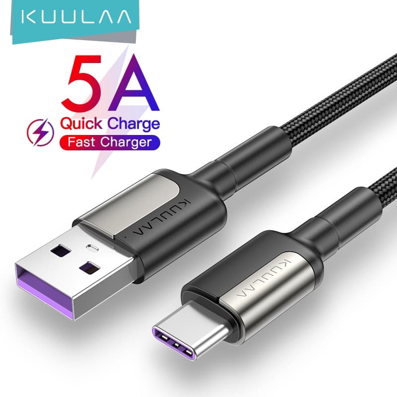Ảnh Cáp Sạc Nhanh KUULAA Đầu Usb Type C 5A Cho Huawei Mate 20 Pro P20 Lite 1