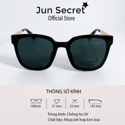 Thumbnail Kính mát thời trang nữ cao cấp Jun Secret gọng nhựa đính kèm kim loại, tròng kính chống tia UV JS6035 1
