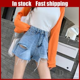 Thumbnail Ví DaDu Nữ Kiểu Dáng Thời Trang Sang Trọng  Quần Short Jean Lưng Cao ThờI Trang Cho Nữ 1