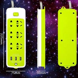 Thumbnail Ổ Cắm Điện Đa Năng Chống Giật Có 3 Cổng USB Sạc Điện Thoại – Sạc Trực Tiếp – Tiết Kiệm Điện Màu Xanh Lá 4