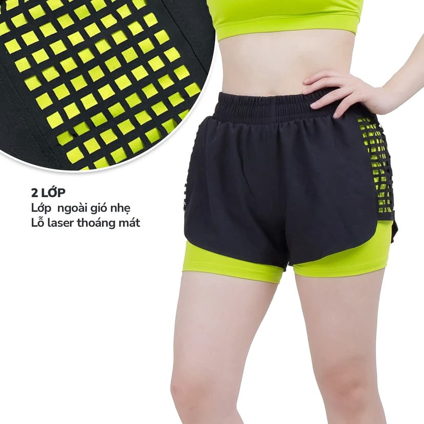 Ảnh Quần short thể thao Gladimax Boxer Laser 2 lớp thoáng mát mặc đi tập gym, aerobic, thể dục 1