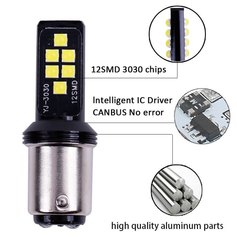 Ảnh Đèn Led Phanh Xe Ô Tô Py21W P21W Py21W P21 / 5w Led T20 1157 Bay15D Ba15S 7440 W21W T15 Bau15S 3030 3