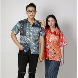Thumbnail Áo Sơ Mi nam nữ Hoạ Tiết Tay Ngắn Cổ Vest Uniex Thời Trang Vải Lụa Local Brand M Studio 3