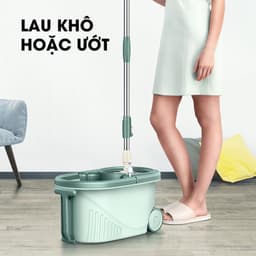 Thumbnail Bộ thùng lau nhà thông minh Samono BCT704 hai bánh xe 1 ngăn kèm cây lau tự vắt xoay 360 độ, tiện lợi, siêu sạch 3