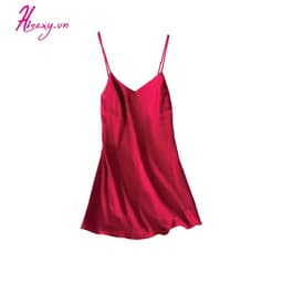 Thumbnail Váy Ngủ Nữ Hisexy Lụa Satin Trơn Dáng Xuông Liền Thân MD03 2