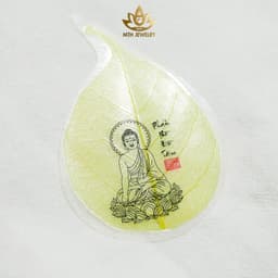 Thumbnail Lá Bồ Đề Lá In/Khắc Hình Phật Màu Vàng - Phụ Kiện Để Bóp/Ví, Ốp Sau Điện Thoại | MTH JEWELRY 1