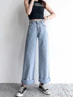 Thumbnail Daduhey Quần Jeans Dài Lưng Cao Thời Trang Hàn Quốc Cá Tính Cho Nữ 4