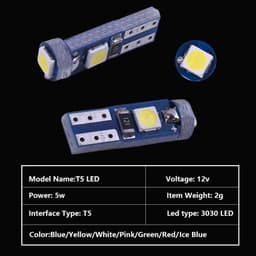 Thumbnail Bóng Đèn LED Chỉ Báo LYMOYO T5 W3W W1.2W 3SMD Chêm Taplo Xe Hơi 4