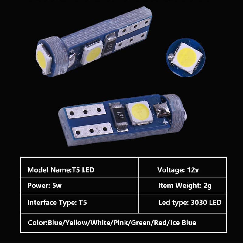Ảnh Bóng Đèn LED Chỉ Báo LYMOYO T5 W3W W1.2W 3SMD Chêm Taplo Xe Hơi 4