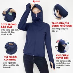 Thumbnail Áo Chống Nắng Nữ 𝐂𝐀𝐑𝐃𝐈𝐍𝐀 1 Lớp Chất Thun Lạnh Aircool Nhật Bản Cao Cấp Chống Tia UV 2NF,4NMF01 3