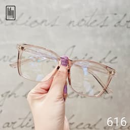 Thumbnail Kính cận nam nữ Lilyeyewear mắt kính vuông to chắn bụi đi đường chống ánh sáng xanh 616 4
