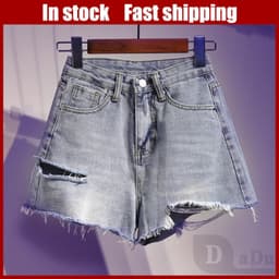 Thumbnail Quần Short Jean Jean Lưng Cao ThờI Trang Cho Nữ DaDu Seluar 1