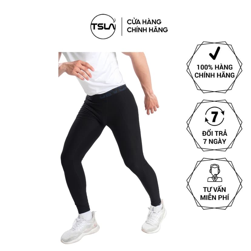 Ảnh Quần legging nam DEVOPS có túi nhẹ thoáng nhanh khô co giãn tốt phù hợp mặc lót chơi thể thao TSLA DEL1008 1