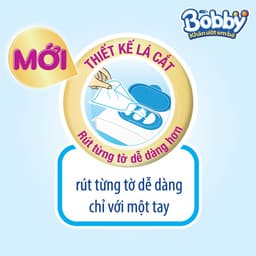 Thumbnail Bộ 4 gói Khăn ướt Bobby không mùi 100 tờ/gói (Xanh) 3
