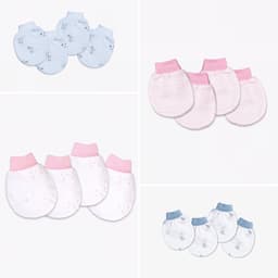 Thumbnail Bao Tay Sơ Sinh MIOMIO(2 Đôi), Dành Cho Bé Gái Bé Trai, 100% cotton, Hoạ Tiết Thỏ, Sọc, Mèo Mây, Mặt Mèo 1