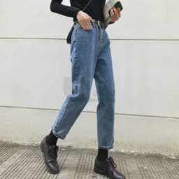Thumbnail Daduhey Quần Jeans Nữ Lưng Cao Ống Đứng Thời Trang Hàn Quốc 3