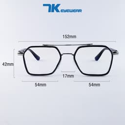 Thumbnail Gọng kính cận nam nữ mắt to bản 7k8112 màu đen, ghi xám, trong. Tròng giả cận 0 độ có sẵn, chống ánh sáng xanh và tia UV 2