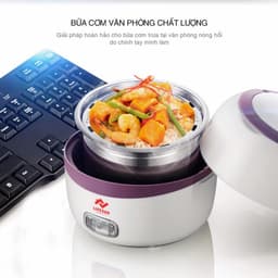 Thumbnail Hộp Cơm Cắm Điện, Hộp Cơm Hâm Nóng 2 Tầng Life360 EL-ALS263 (Tím), Nấu Chín, Hâm Nóng Thức Ăn 4