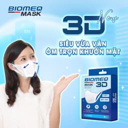 Thumbnail Khẩu trang y tế 3D BIOMEQ MASK chuẩn 4 lớp ôm sát mặt, dây đeo mềm mại co giản và đàn hồi tốt - MEDICAL 1