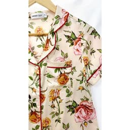 Thumbnail Pijama Lụa Nhật Cao Cấp JAPAN SILK Tay Ngắn Quần Cộc Họa Tiết Đóa Hoa BC064 3