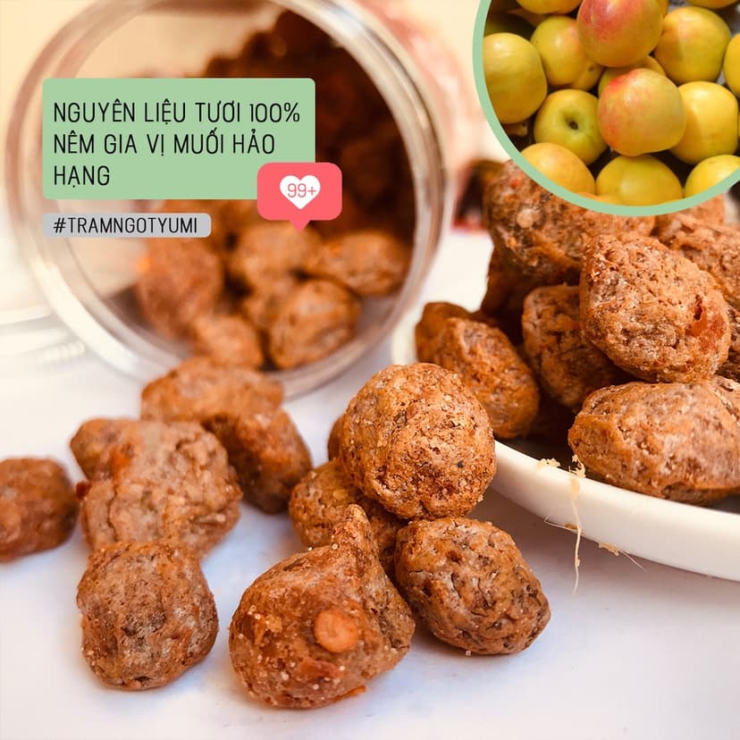 Ảnh Ô mai mơ cay Trạm ngọt Yumi xí muội hoa quả khô ăn vặt trái cây thơm ngon 3