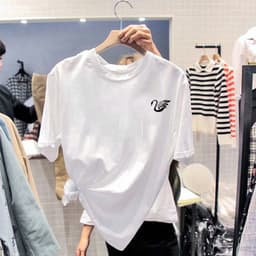 Thumbnail Áo thun Daduhey ngắn tay in hoạt hình thiết kế giản dị thời trang mùa hè 2021 cho nữ 3