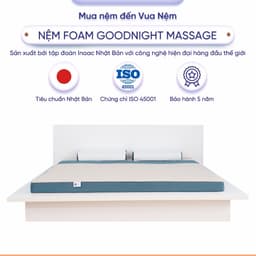 Thumbnail Nệm Foam Goodnight Massage 9cm, Đệm Foam Vua Nệm, Cấu Trúc Lượn Sóng, Duy Trì Tư Thế Nằm, Chứng nhận CertiPur-US 3