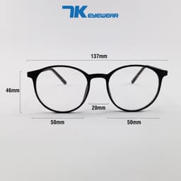 Thumbnail Mắt kính cận tròn có sẵn độ 0 - 6 độ tròn nam nữ 7K8243 màu đen, xám, hồng. Tròng kính chống UB, ánh sáng xanh, đổi màu 4