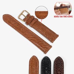 Thumbnail Dây đồng hồ da đà điểu-khâu tay thủ công D104 size 18mm, 20mm, 22mm, 24mm-Bụi Leather 4
