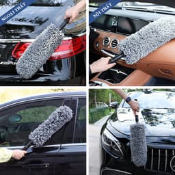 Thumbnail Bộ Combo Khăn và Chổi Lau Xe Ô Tô Loại To 60*30CM Sợi Siêu Thấm Microfiber Dùng Cho Xe Ô Tô Xe Tải Xe Khách Amalife 2