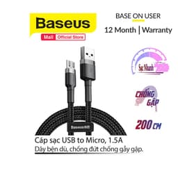 Thumbnail Cáp Sạc Baseus Cafule Micro USB dành cho Smartphone Android Samsung 1m/2m/3m ( 2.4A/1.5A/2A ) 2