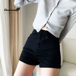 Thumbnail Quần short jeans nữ co giãn Chollima lật lai QS008 phong cách hàn quốc đơn giãn dễ phối đồ 3