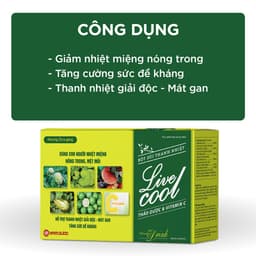 Thumbnail Bột sủi thanh nhiệt Livecool Nam Dược hương dưa gang hộp 10góix7g hỗ trợ giảm nhiệt miệng nóng trong 4