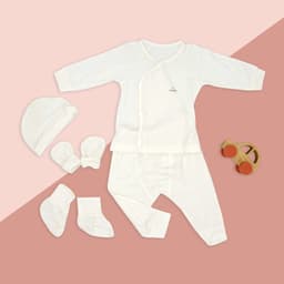 Thumbnail Quần áo sơ sinh 5 món newborn cài cúc dài tay (quần, áo, mũ, bao tay, bao chân) mềm mại thoáng khí vải modal Comfybaby 3