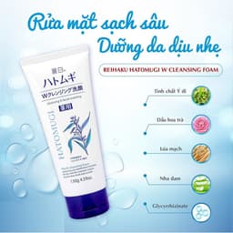Thumbnail Sữa Rửa Mặt Tẩy Trang Và Làm Sáng Da Reihaku Hatomugi Cleansing Foam 130g 4