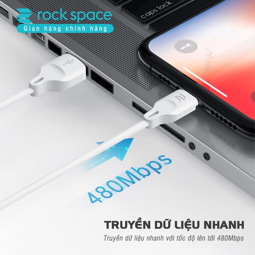 Ảnh Bộ củ cáp sạc nhanh cho iPhone Rockspace T39 củ sạc 2 cổng 2.4A hàng bảo hành 12 tháng lỗi 1 đổi 1 4