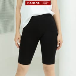 Thumbnail Quần legging đùi nữ cạp cao KAMONG Nâng Mông Cao Cấp có túi vải cotton dẻo co dãn tốt dáng ngắn LG004 4