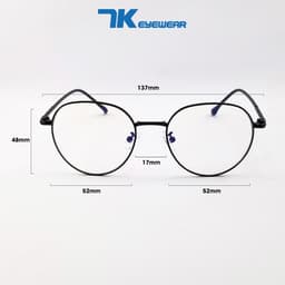 Thumbnail Mắt kính cận có độ sẵn 0 đến 6 độ nữ, nam mắt tròn màu bạc, vàng hồng, đen 7K2998. Tròng chống tia UV, ánh sáng xanh 2