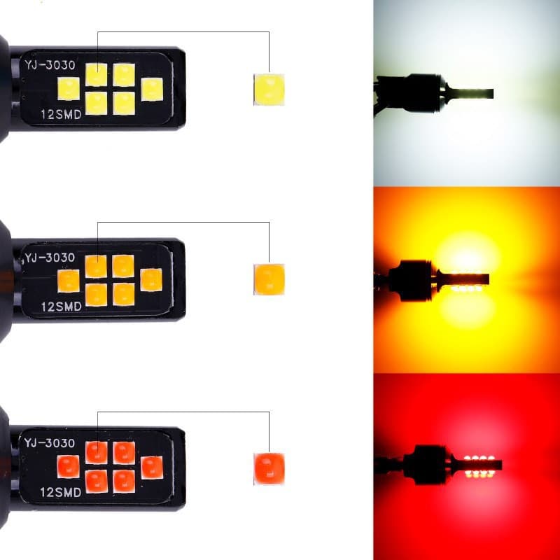 Ảnh Đèn Led Phanh Xe Ô Tô Py21W P21W Py21W P21 / 5w Led T20 1157 Bay15D Ba15S 7440 W21W T15 Bau15S 3030 4
