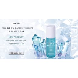 Thumbnail Combo sữa rửa mặt bạc hà mint cleanser Hemia dung tích 130g giúp sạch sâu dưỡng ẩm dịu da + bông nở rửa mặt 12pcs HEMIA 3