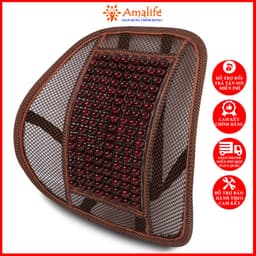 Thumbnail Miếng Tựa Lưng Ghế Hạt Gỗ Cho Ô Tô, Xe Hơi, Xe Tải - Hàng Chính Hãng Amalife - Màu Gỗ Ngẫu Nhiên 2