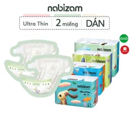 Thumbnail Set 2 Miếng Tã/Bỉm Dán NABIZAM Ultra Thin Siêu Mỏng, Thấm Hút Chống Tràn Size S44/M40/L36/XL32 Từ 4-15kg, 2 Miếng/Set 1