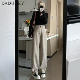 Thumbnail Quần jean nữ ống rộng lưng cao 6 màu thời trang 3