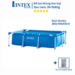 Thumbnail Bể bơi thành cao, khung kim loại chữ nhật, gấp gọn INTEX - Bể bơi cho bé, bể bơi kim loại, bể bơi di động 3