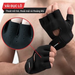 Thumbnail Găng tay hở ngón, bao tay tập gym nam nữ GoodFit GF202G đệm silicone chống trượt, vải đục lỗ thoáng khí 4