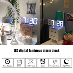 Thumbnail Đồng hồ LED 3D JUJIAJIA đèn ngủ giá rẻ cảm quang thông minh sáng tạo thích hợp để bàn đèn decor phòng ngủ chill đèn led trang trí phòng ngủ đèn ngủ cảm ứng đèn ngủ để bàn đèn học chống cận 3