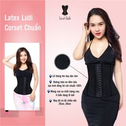 Thumbnail Đai Nịt Bụng Latex Corset Chuẩn Chính Hãng Hy Lạp Lưới (Màu Đen) -Tặng ngay 1 áo liner 100k 2